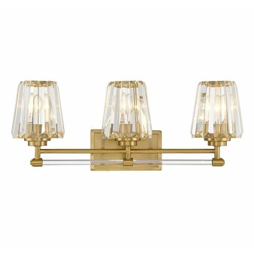 Garnet 3-Light Bath Light in Warm Brass by Savoy House