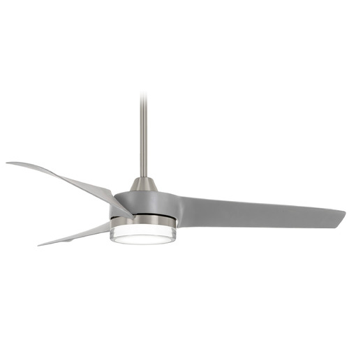 Minka Aire Veer Brushed Nickel LED Ceiling Fan with Light