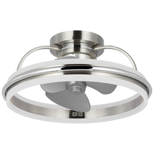 Progress Lighting Burnett Brushed Nickel & Chrome LED Ceiling Fan with Light