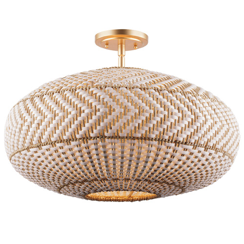 Crystorama Lighting Zanzibar Soft Gold Semi-Flushmount Light