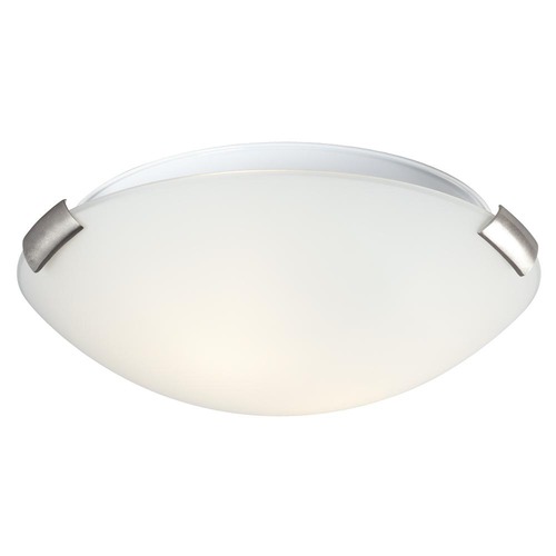 Galaxy Excel Lighting 12-Inch Flushmount with White Glass - Brushed Nickel Finish 680412BN/WH
