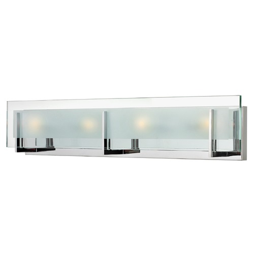 Hinkley Hinkley Latitude 4-Light Chrome Bathroom Light with Etched Clear Glass 5654CM