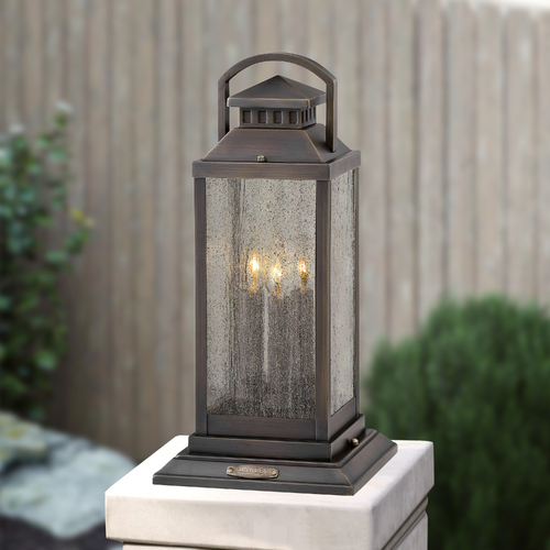 Revere Blackened Brass Post Light by Hinkley Lighting