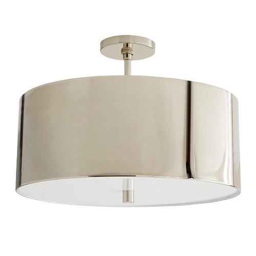 Tarbell 19.5-Inch Semi-Flush in Polished Nickel by Arteriors Home