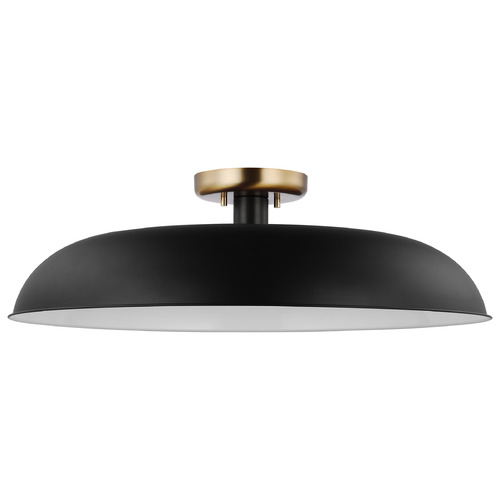 Nuvo Lighting Colony Large Flush Mount in Burnished Brass & Black by Nuvo Lighting 60-7497