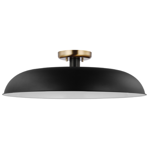 Colony Large Flush Mount in Burnished Brass & Black by Nuvo Lighting