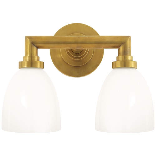 Visual Comfort Signature Collection E.F. Chapman Wilton 2-Light Bath Light in Antique Brass by Visual Comfort Signature SL2842HABWG