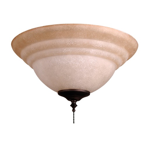 2-Light LED Fan Light Kit with Tea-Stained Glass 3000K 1500LM