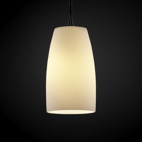 Justice Design Group Justice Design Group Fusion Collection Mini-Pendant Light FSN-8816-28-OPAL-DBRZ