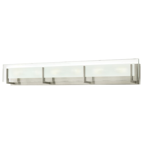 Hinkley Hinkley Latitude 6-Light Brushed Nickel Bathroom Light with Etched Clear Glass 5656BN