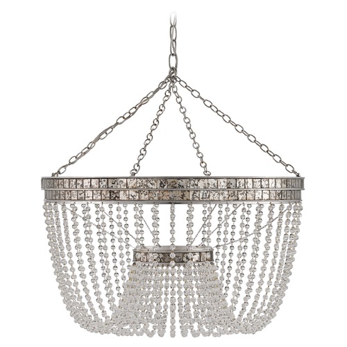 Currey and Company Highbrow Silver Leaf / Distressed Silver Leaf Pendant Light