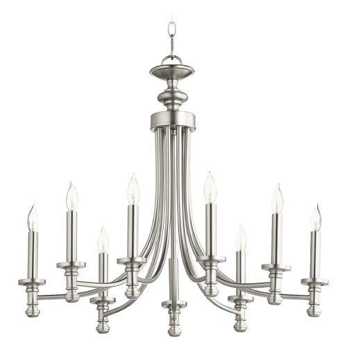 Rossington Satin Nickel Chandelier by Quorum Lighting