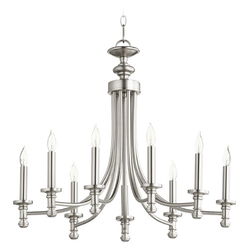 Quorum Lighting Rossington Satin Nickel Chandelier by Quorum Lighting 6022-9-65