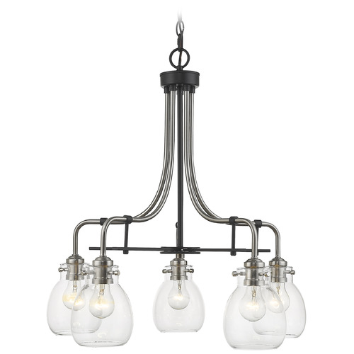 Z-Lite Kraken Matte Black & Brushed Nickel Chandelier by Z-Lite 466-5MB-BN