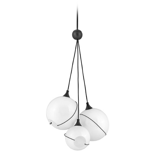 Hinkley Skye 3-Light Pendant in Black by Hinkley Lighting 30304BLK-WH