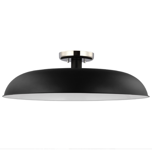 Nuvo Lighting Colony Large Flush Mount in Polished Nickel & Black by Nuvo Lighting 60-7498