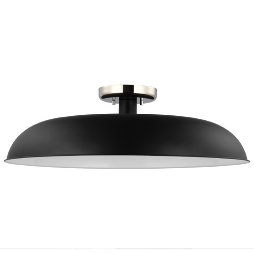 Colony Large Flush Mount in Polished Nickel & Black by Nuvo Lighting