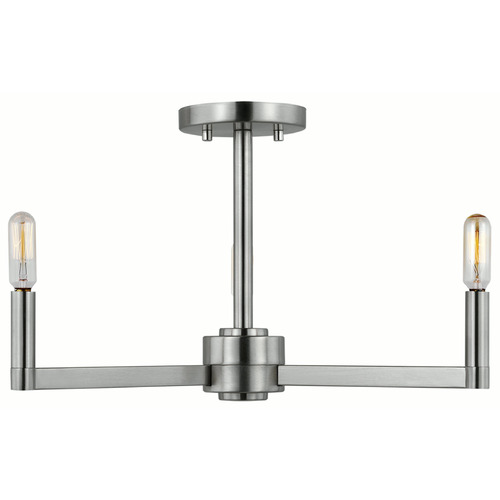 Visual Comfort Studio Collection Fullton Brushed Nickel Semi-Flushmount Light