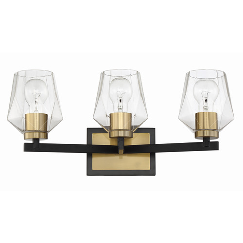 Craftmade Lighting Avante Grand Flat Black & Satin Brass Bathroom Light by Craftmade Lighting 56903-FBSB