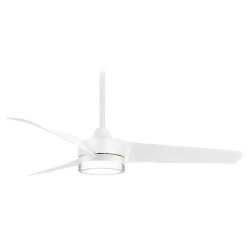 Minka Aire Veer Flat White LED Ceiling Fan with Light