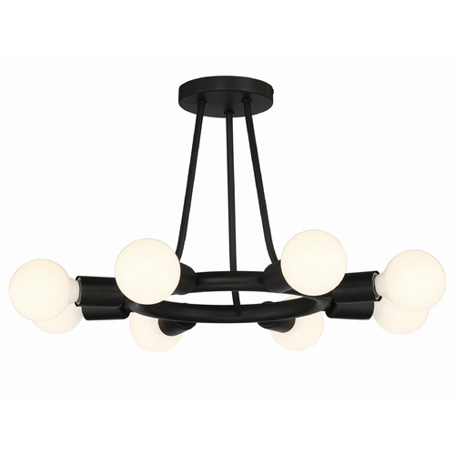Crystorama Lighting Dakota Black Semi-Flushmount Light