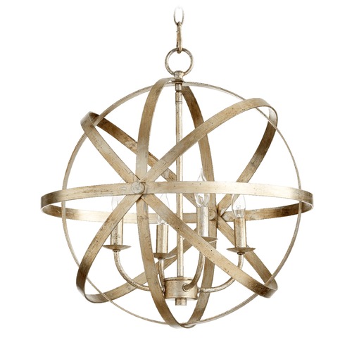 Quorum Lighting Celeste Aged Silver Leaf Pendant by Quorum Lighting 6009-4-60