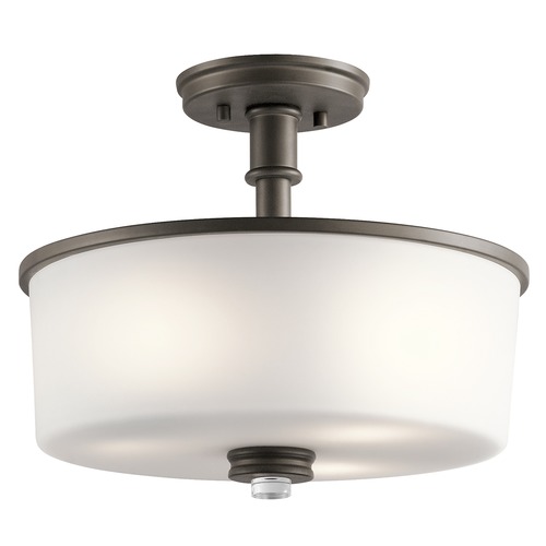Joelson 14.25-Inch Olde Bronze Semi-Flush Mount by Kichler Lighting