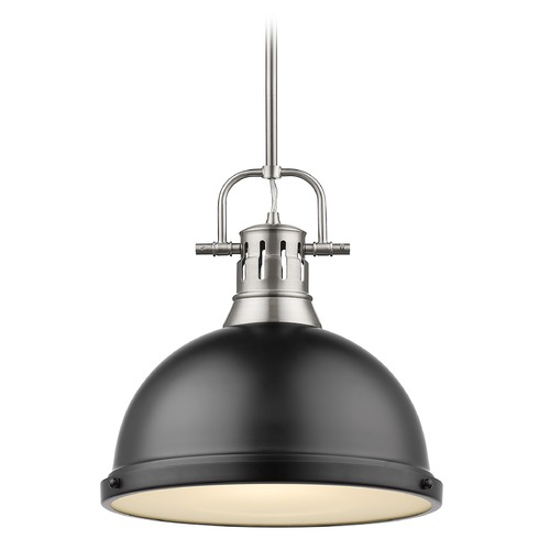 Duncan Large Pendant in Pewter & Matte Black by Golden Lighting
