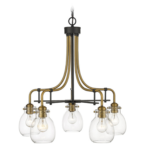 Z-Lite Kraken Matte Black & Olde Brass Chandelier by Z-Lite 466-5MB-OBR