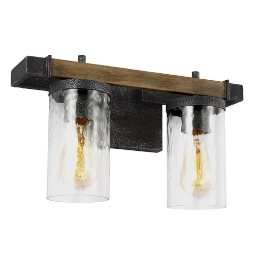 Angelo 16-Inch Oak & Slate Grey Metal Vanity Light by Visual Comfort Studio