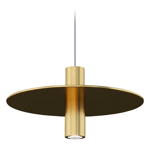 Visual Comfort Modern Collection Mini Ponte LED Monopoint Pendant in Natural Brass by Visual Comfort Modern 700MPPNTNB-LED930