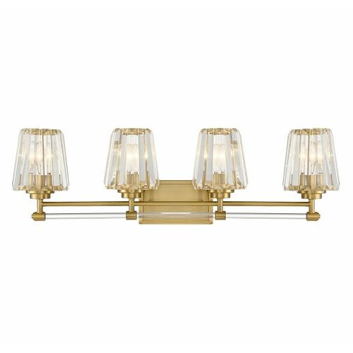 Garnet 4-Light Bath Light in Warm Brass by Savoy House