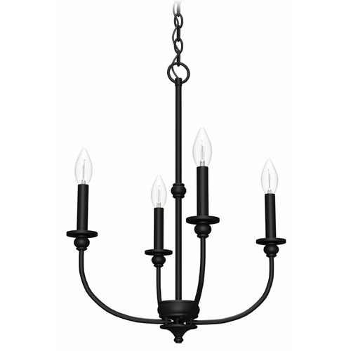 Southcrest Flat Matte Black Chandelier by Hunter Fan Company