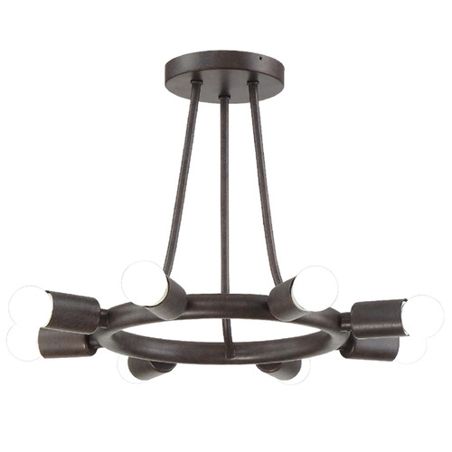 Crystorama Lighting Dakota Charcoal Bronze Semi-Flushmount Light
