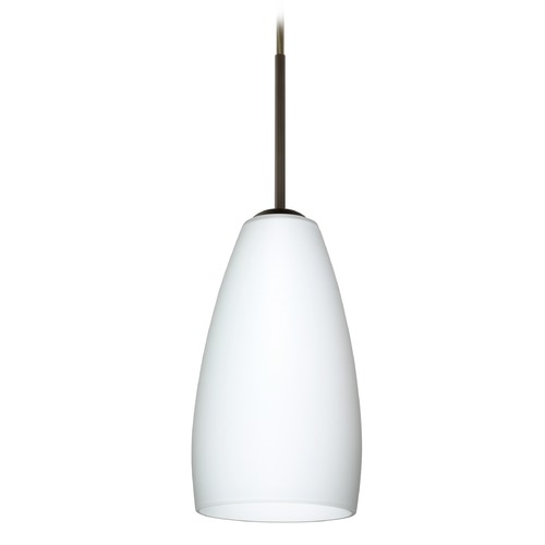 Besa Lighting Chrissy Bronze Mini-Pendant Light with Oblong Shade