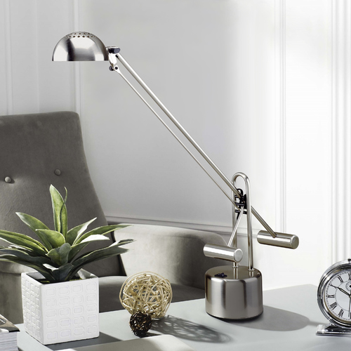 Halotech Polished Steel Desk Lamp by Lite Source Lighting