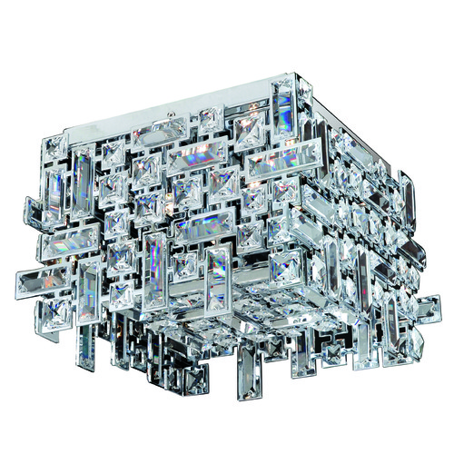 Vermeer 4 Light Square Flush Mount with Chrome