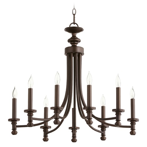 Quorum Lighting Rossington Oiled Bronze Chandelier by Quorum Lighting 6022-9-86