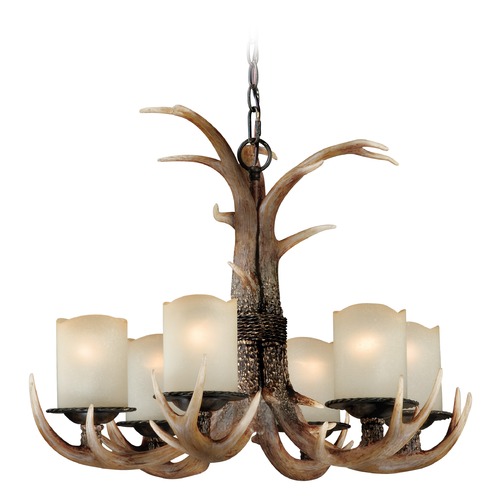 Vaxcel Lighting Yoho Faux Antler and Black Walnut Chandelier by Vaxcel Lighting H0016