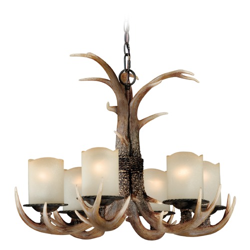 Yoho Faux Antler and Black Walnut Chandelier by Vaxcel Lighting