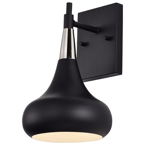 Nuvo Lighting Phoenix Matte Black & Polished Nickel Sconce by Nuvo Lighting 60-7508