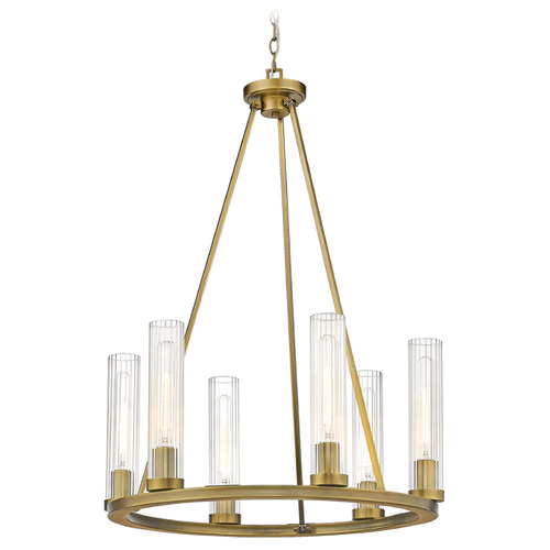 Beau Rubbed Brass Chandelier by Z-Lite