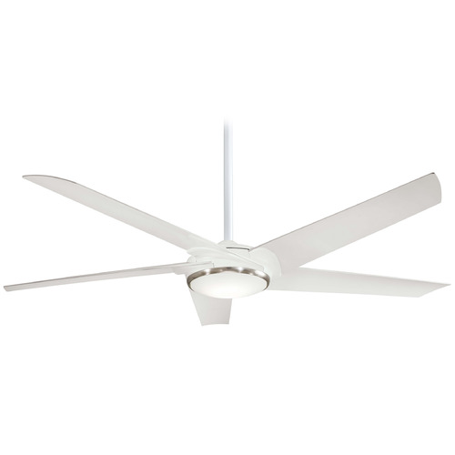 Minka Aire Raptor Flat White LED Ceiling Fan with Light