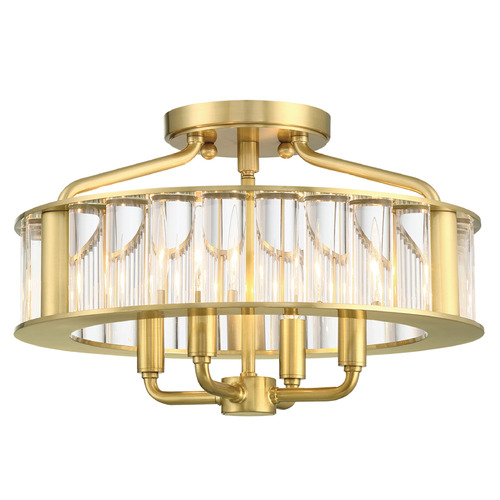 Crystorama Lighting Crystorama Lighting Libby Langdon Farris Aged Brass Semi-Flushmount Light FAR-6000-AG