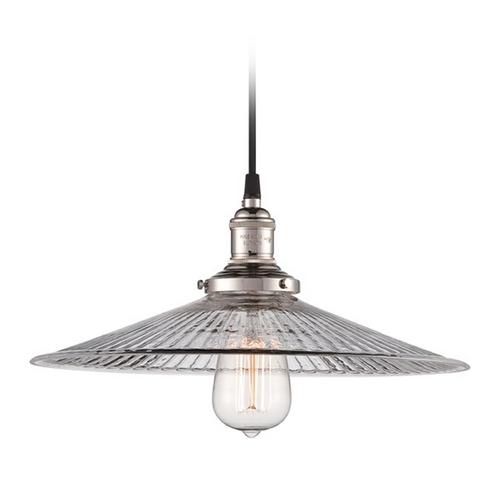 Pendant with Clear Glass in Polished Nickel by Nuvo Lighting