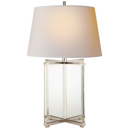 Visual Comfort Signature Collection J. Randall Powers Cameron Lamp in Crystal & Nickel by Visual Comfort Signature SP3005CGNP
