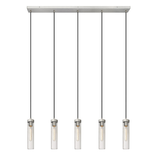 Z-Lite Beau Brushed Nickel Multi-Light Pendant with Cylindrical Shade