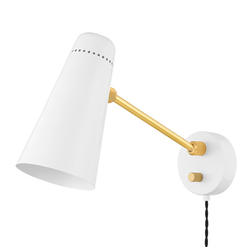 Mitzi Juliet Aged Brass Ceramic White Sconce