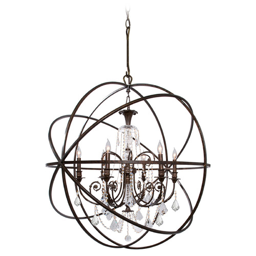 Crystorama Lighting Crystorama Lighting Solaris English Bronze Crystal Chandelier 9219-EB-CL-S