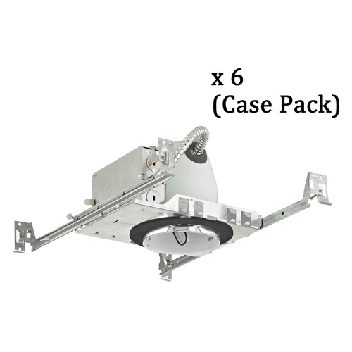 4-Inch New Construction LED Recessed Can Light IC & Airtight Flat Ceiling Case Pack of 6